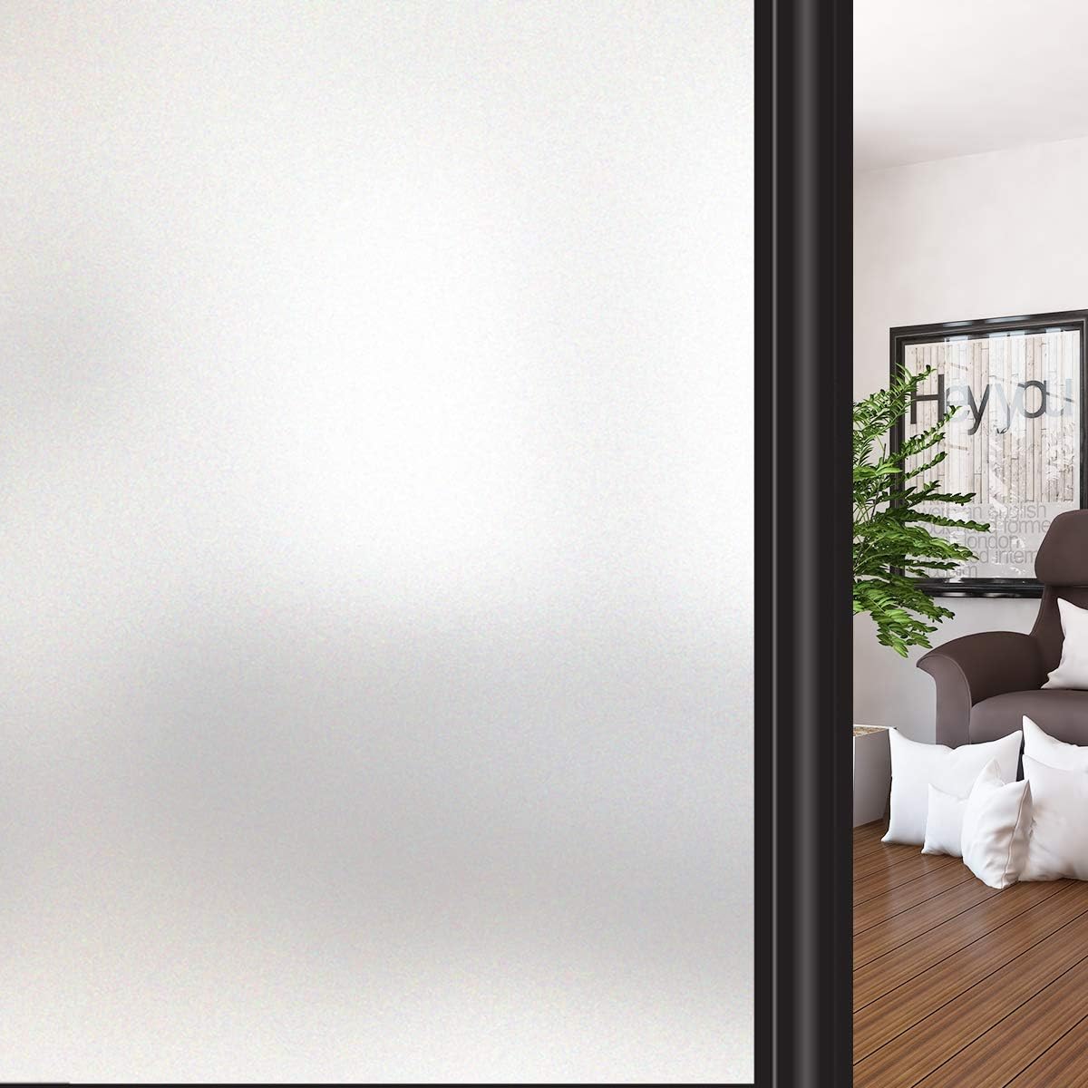 Home Bathroom Window Tint - プライバシーウィンドウフィルム フロスト加工 静電気吸着式 再利用可能 熱制御 UVカット