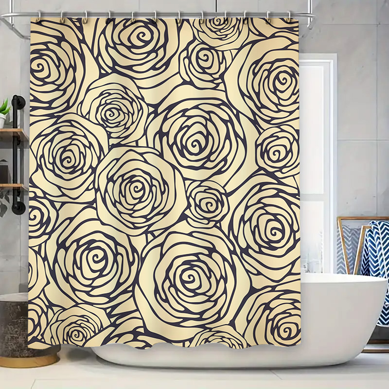 素朴なヴィンテージバスルームの装飾花柄シャワーカーテンセット - Home Bathroom Remodel のレビューと価格