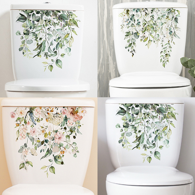 緑の植物の葉のウォールステッカー,家,バスルーム,トイレ - Home Bathroom Remodel のレビューと価格