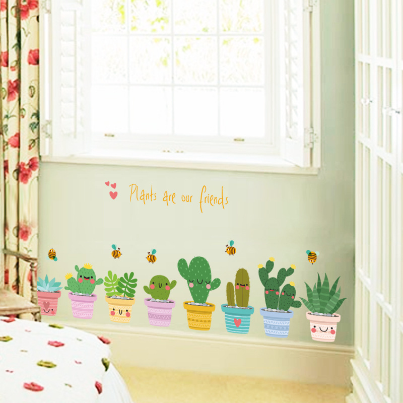 サボテンの植木鉢セット,緑の庭の植物,3dウォールステッカー - Home Bathroom Pictures のレビューと価格