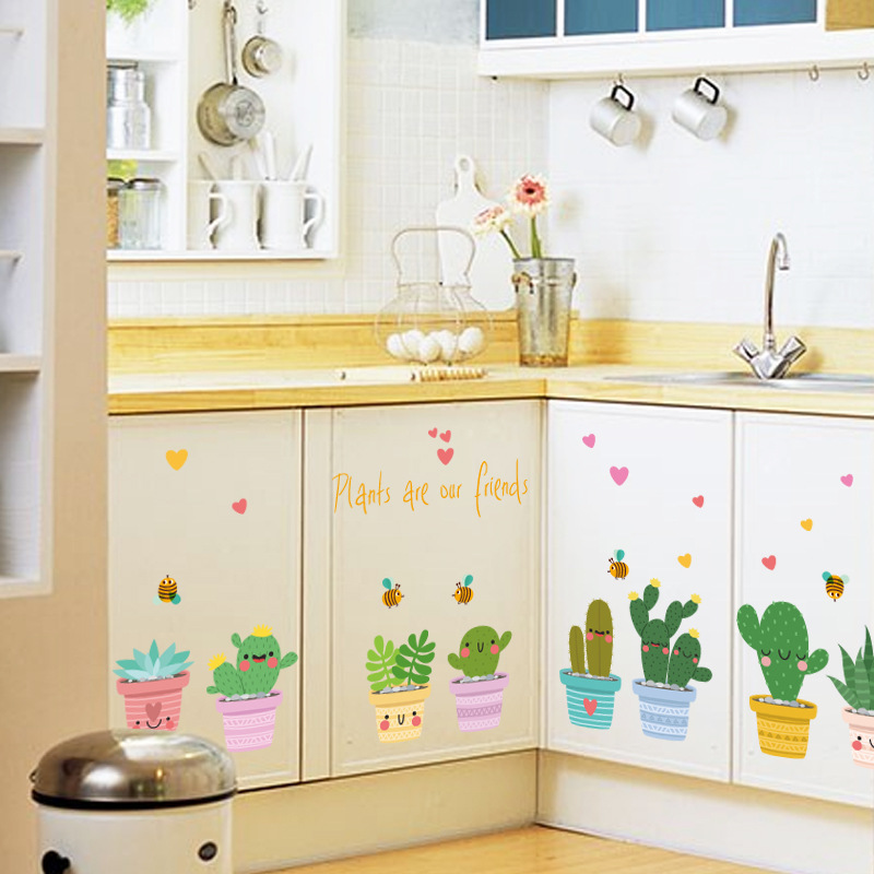 サボテンの植木鉢セット,緑の庭の植物,3dウォールステッカー - Home Bathroom Pictures のレビューと価格