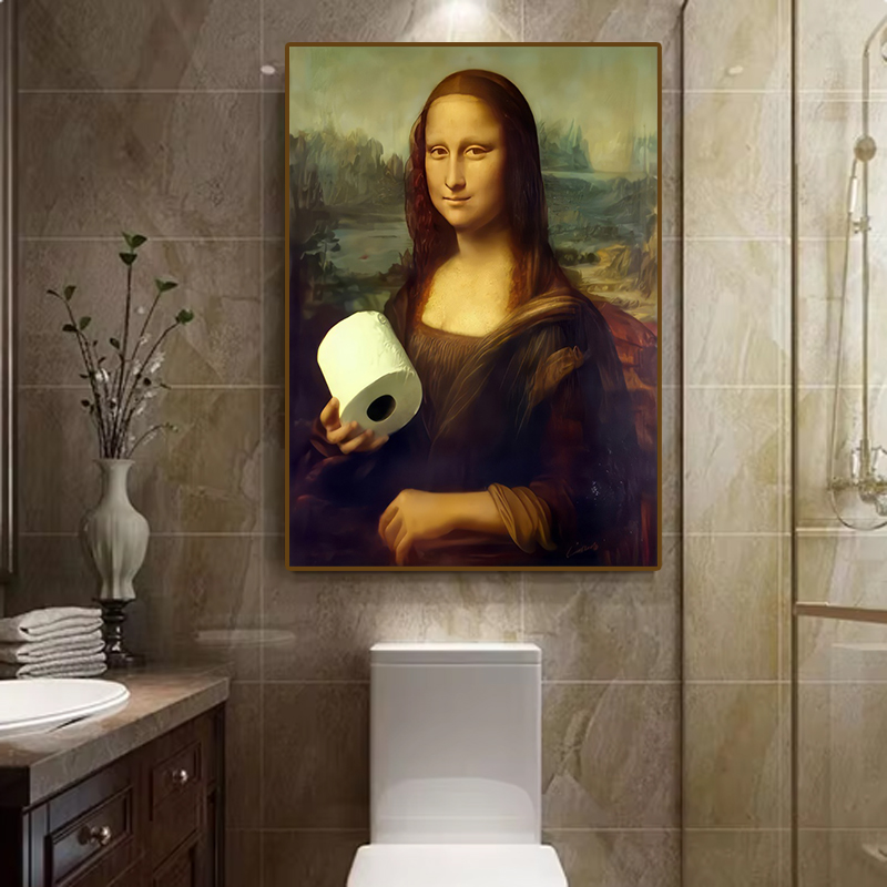 1ピース 面白い抽象的なバスルームトイレの家の装飾、額縁なし - Home Bathroom Pictures のレビューと価格