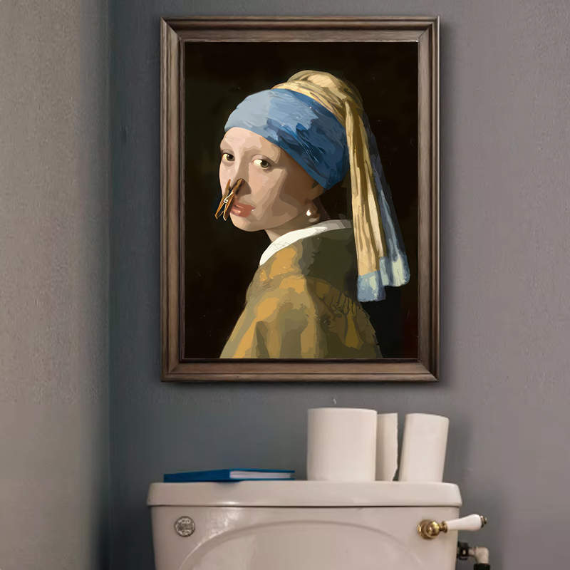 1ピース 面白い抽象的なバスルームトイレの家の装飾、額縁なし - Home Bathroom Pictures のレビューと価格