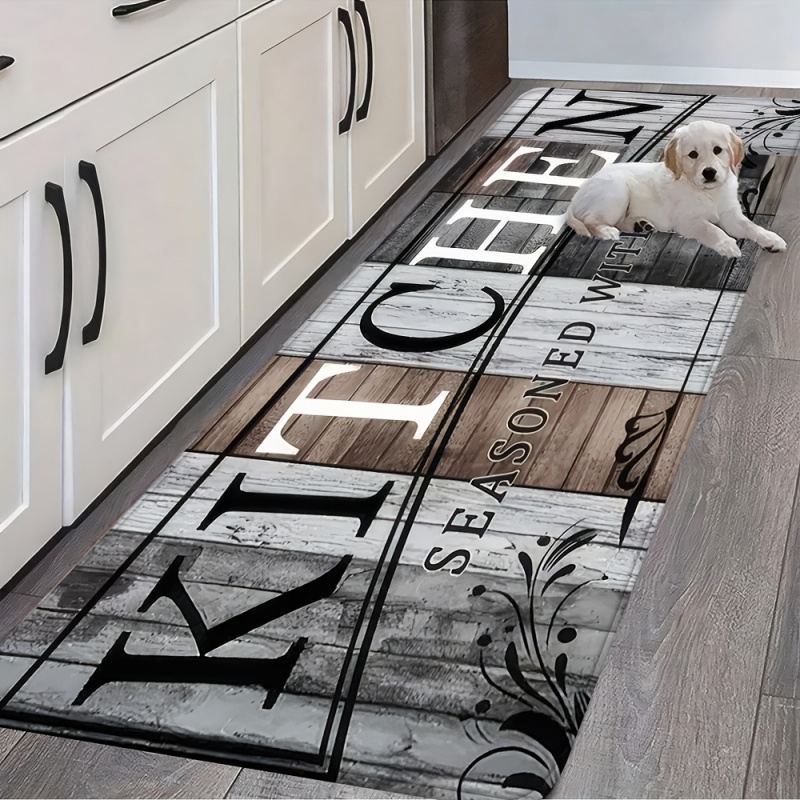 VIKAMA レトロ木目調キッチンラグアメリカンカントリース - Home Kitchen Bathroom Cleaning のレビューと価格